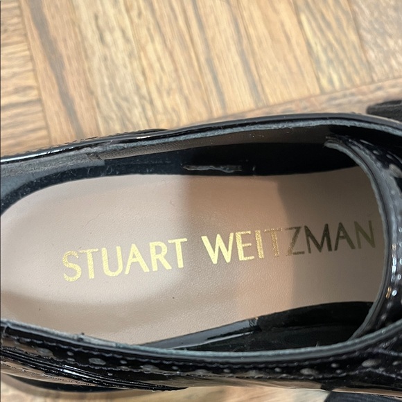 STUART WEITZMAN Womens Darra Patent Leather Brogue Oxfords Black size 9.5 B - Picture 2 of 16